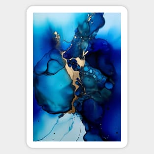 Aqua Aurora - Abstract Alcohol Ink Art Sticker